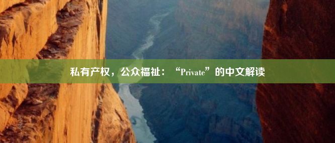 私有产权，公众福祉：“Private”的中文解读