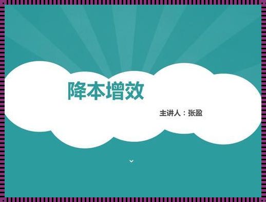 降本增效的四大原则：实现企业目标的轻松愉快之旅