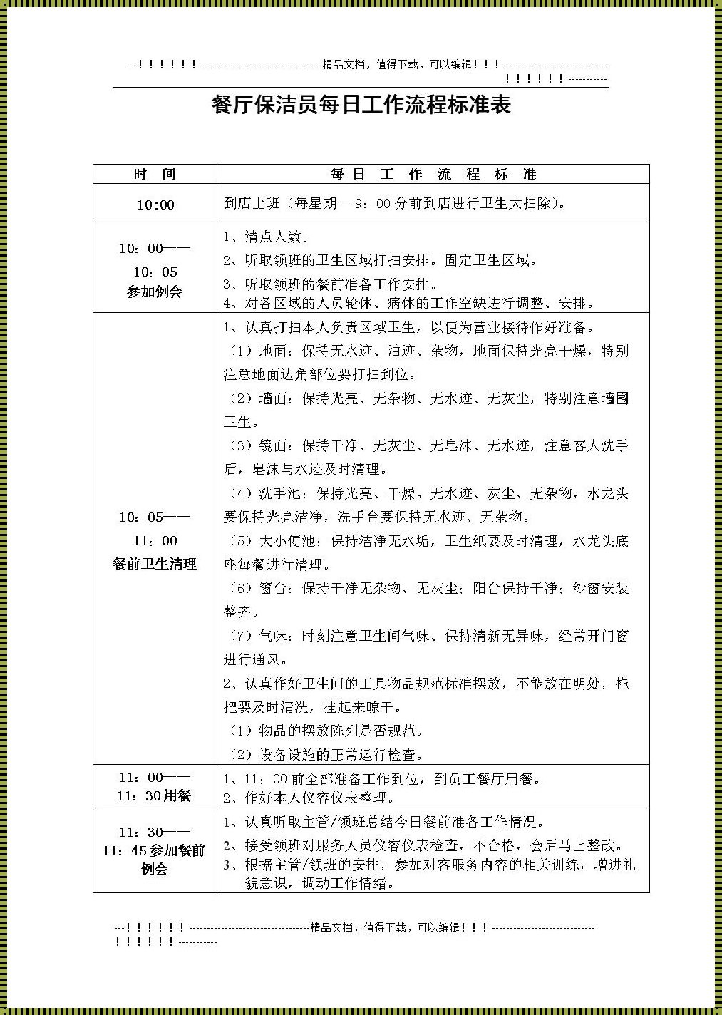 餐饮店保洁工作流程及内容：一个密切关联的视角