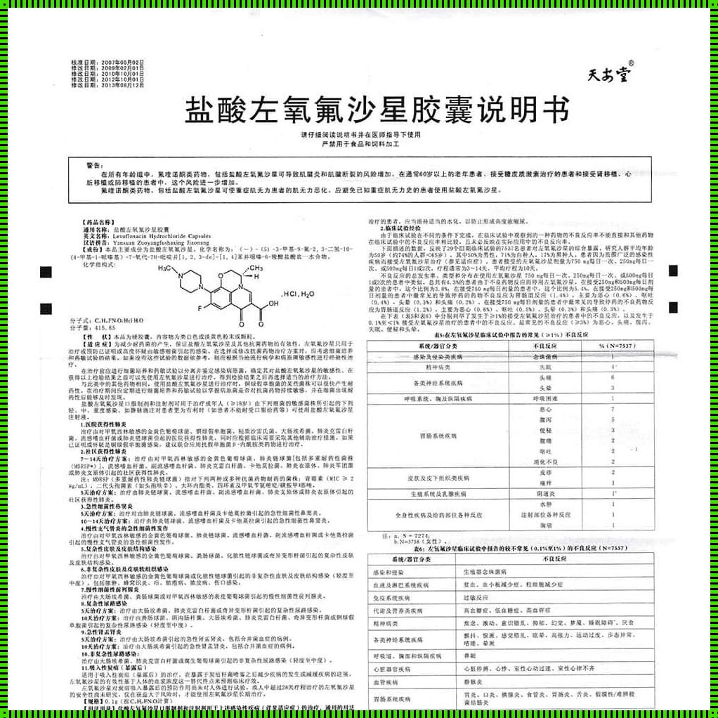 乳酸左氧氟沙星胶囊说明书：深入解析与使用指南