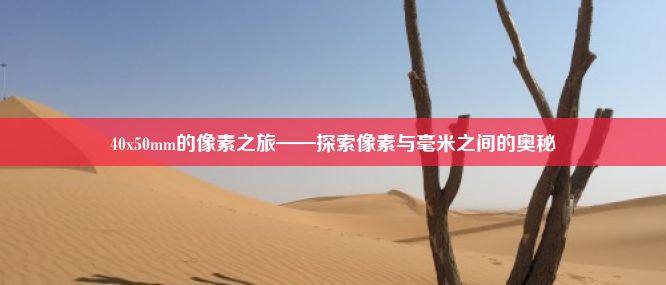 40x50mm的像素之旅——探索像素与毫米之间的奥秘