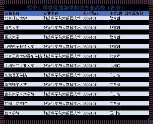 揭开神秘面纱：大数据技术与工程全国排名