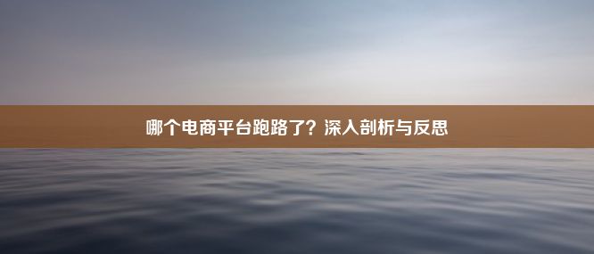 哪个电商平台跑路了？深入剖析与反思