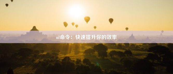 nl命令：快速提升你的效率