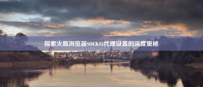 探索火狐浏览器SOCKS5代理设置的深度奥秘