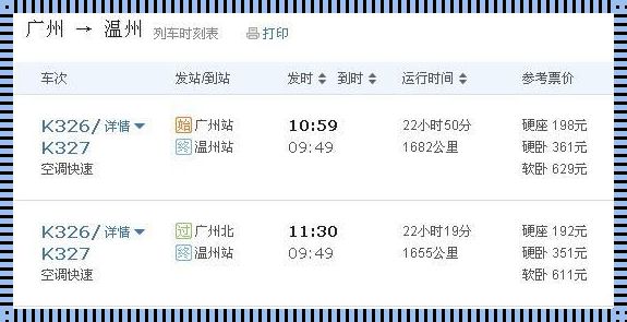 温州到广州动车时刻表：探寻历史的脉络