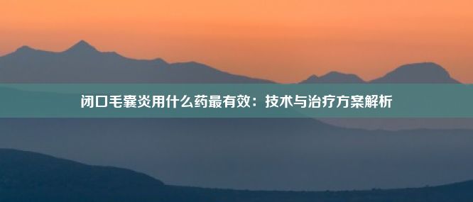 闭口毛囊炎用什么药最有效：技术与治疗方案解析