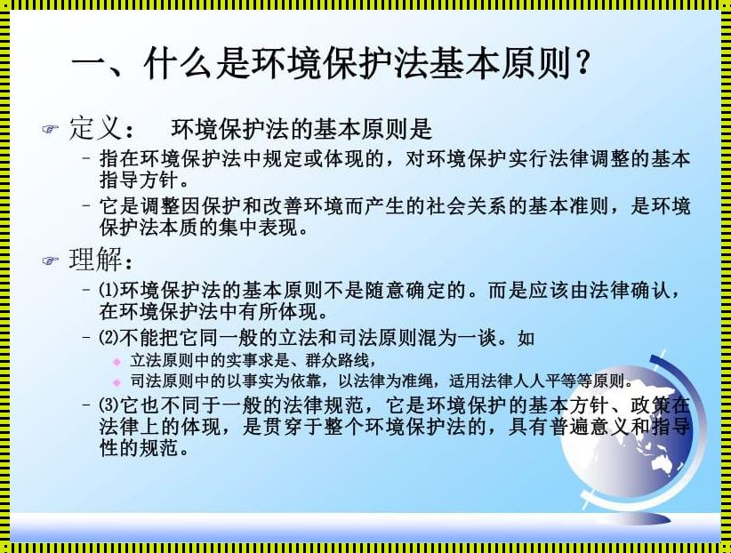 新环境保护基本原则5个：抓紧时代的绿色纽带