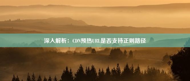 深入解析：CDN预热URL是否支持正则路径