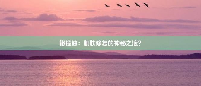 橄榄油：肌肤修复的神秘之液？