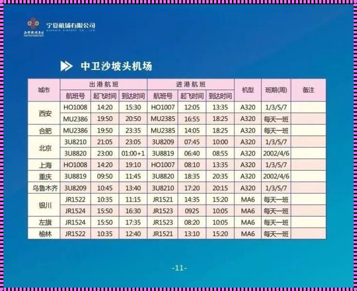 成都到银川航班时刻表：翱翔在天空的惊艳之旅