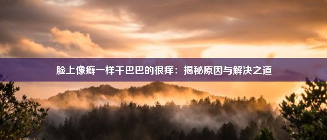 脸上像癣一样干巴巴的很痒：揭秘原因与解决之道