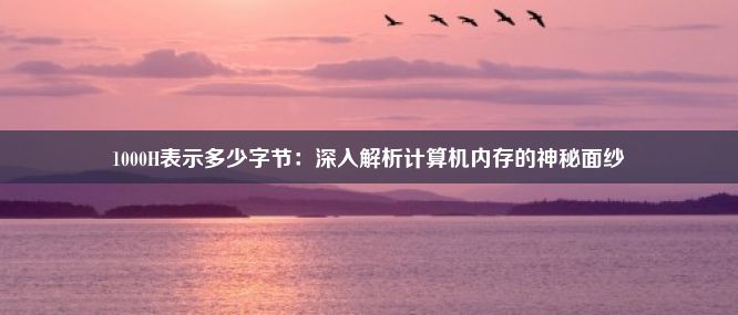 1000H表示多少字节：深入解析计算机内存的神秘面纱