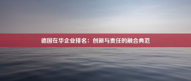 德国在华企业排名：创新与责任的融合典范