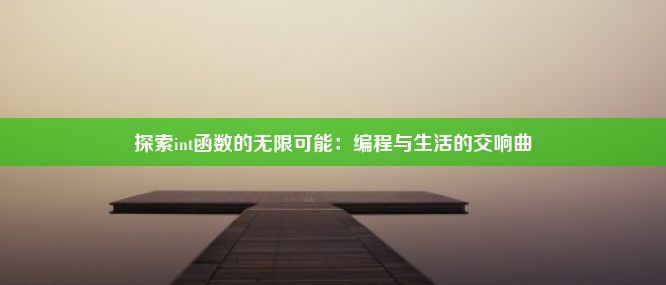 探索int函数的无限可能：编程与生活的交响曲